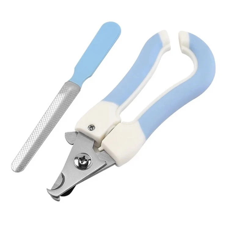 Cortador De Uñas Y Lima Para Mascotas, De Acero Inoxidable. Para Mascotas Pequeñas. Color Azul
