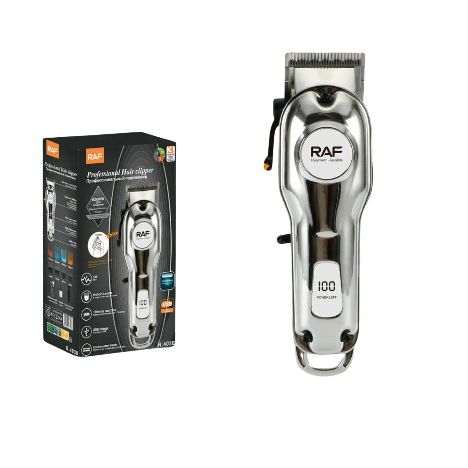 Cortadora De Cabello Eléctrica 5W Diseño Metálico Cable USB Incluye 8 Peines. 110V/60Hz Cortadora Barbero - Image 2
