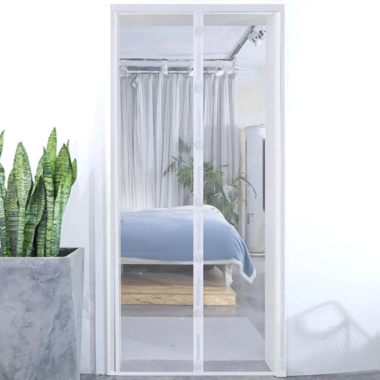 Cortina Mosquitera Magnética Multiuso  Color Blanco Para Puertas. Fácil De Instalar. Tamaño 90X210cm. Malla Antimosquito. - Image 2