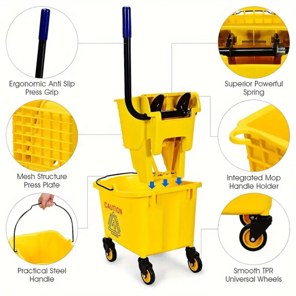 Cubo Exprimidor De Trapeador De 32L. Carro Escurridor Para Limpieza. - Image 2