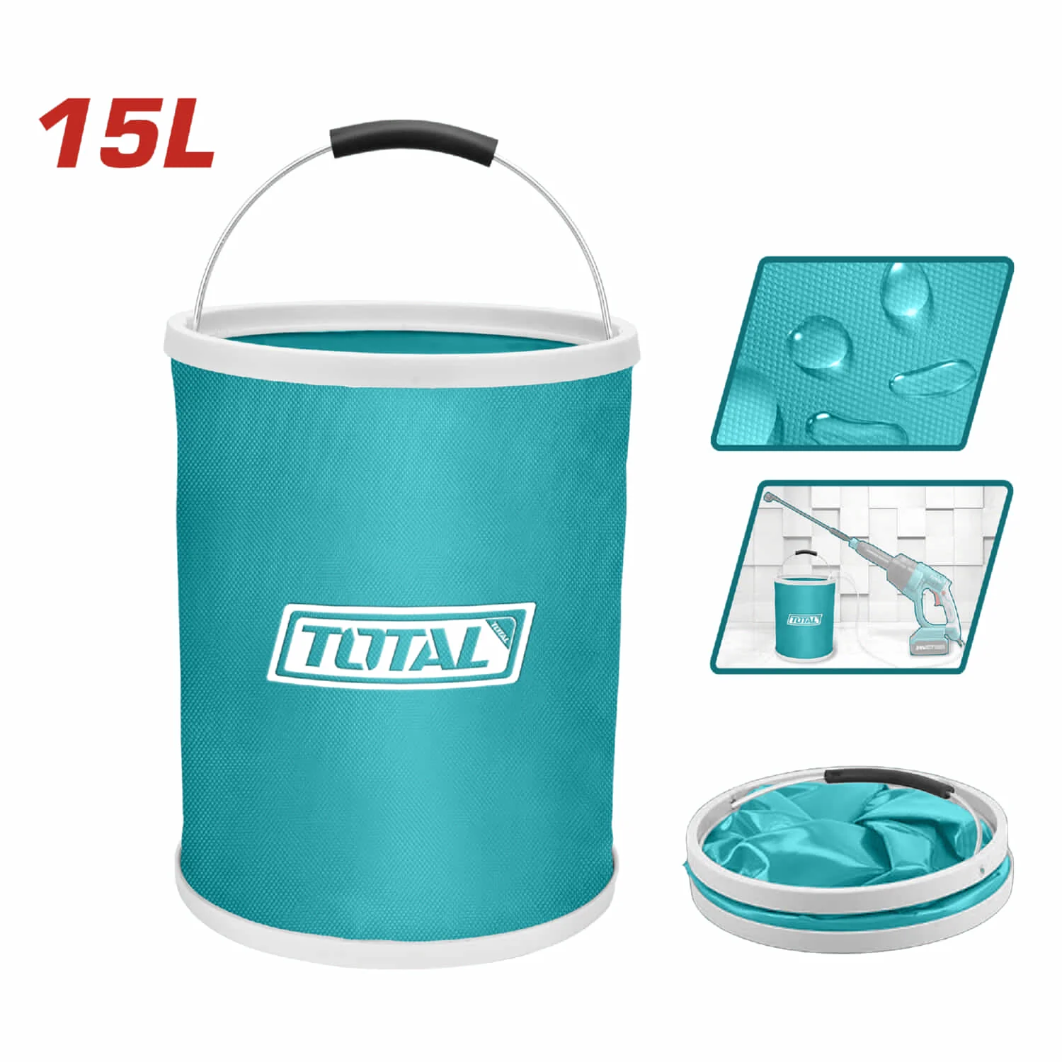 Cubo Plegable De PVC Con Revestimiento Impermeable. 15L/250X320mm