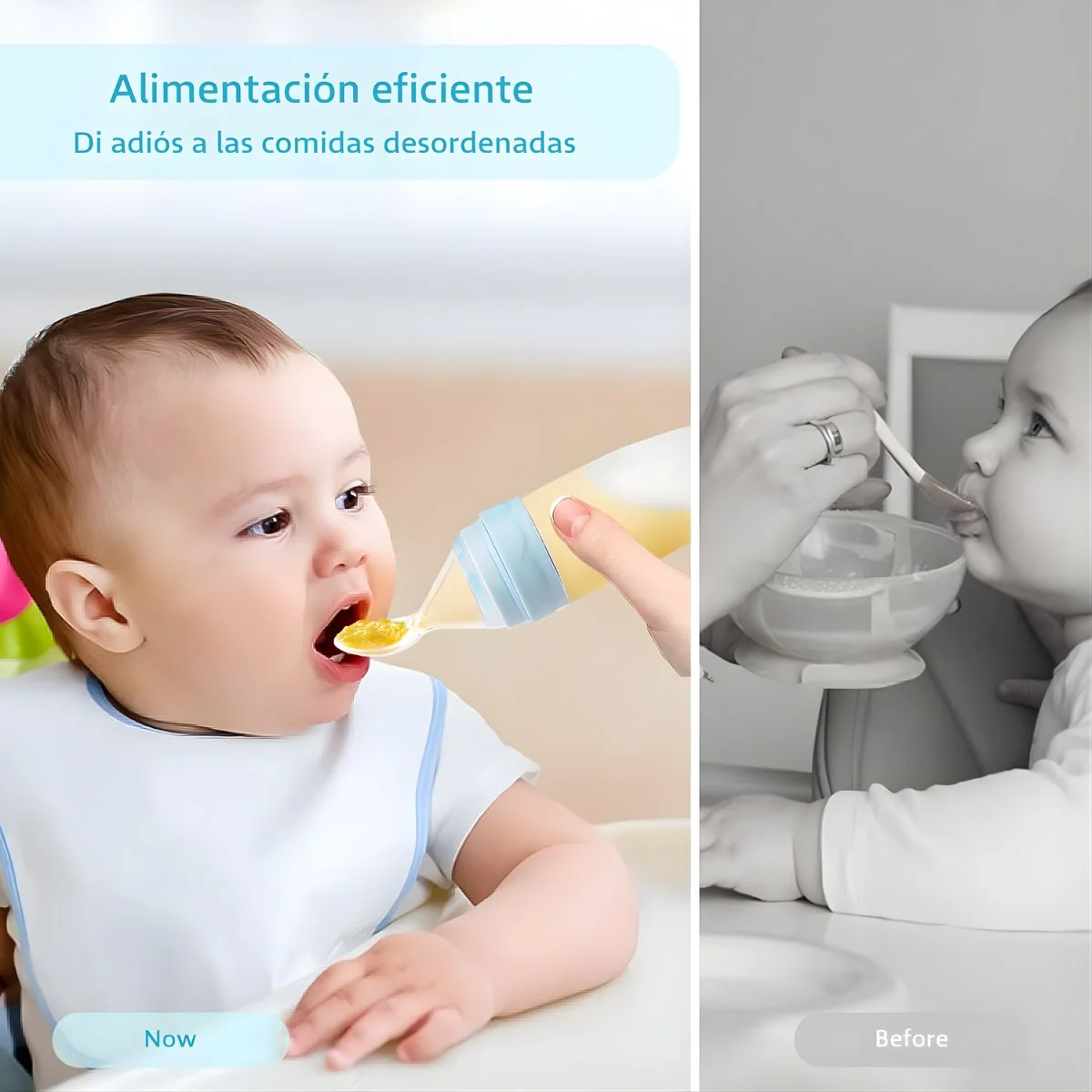 Cuchara Dosificadora Para Bebé (90Ml). Biberón Con Cuchara Integrada. Uso Desde 0+ Meses. Color Azul. - Image 2