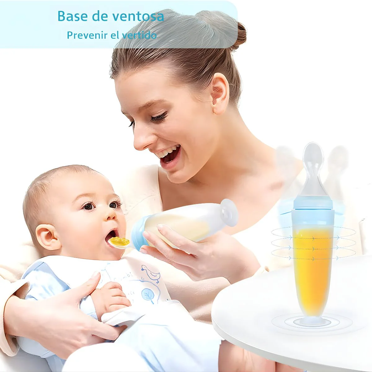 Cuchara Dosificadora Para Bebé (90Ml). Biberón Con Cuchara Integrada. Uso Desde 0+ Meses. Color Azul. - Image 3