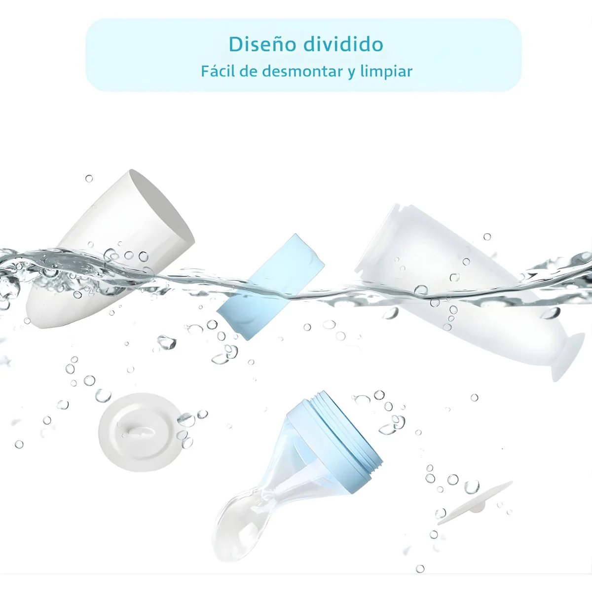 Cuchara Dosificadora Para Bebé (90Ml). Biberón Con Cuchara Integrada. Uso Desde 0+ Meses. Color Azul. - Image 4