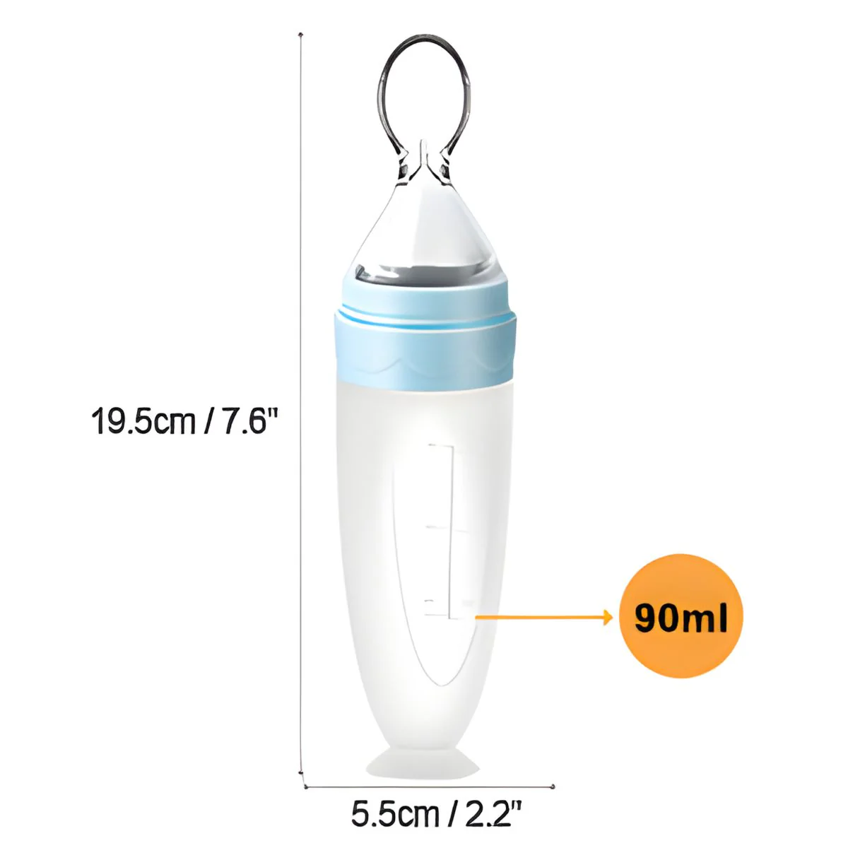 Cuchara Dosificadora Para Bebé (90Ml). Biberón Con Cuchara Integrada. Uso Desde 0+ Meses. Color Azul. - Image 5