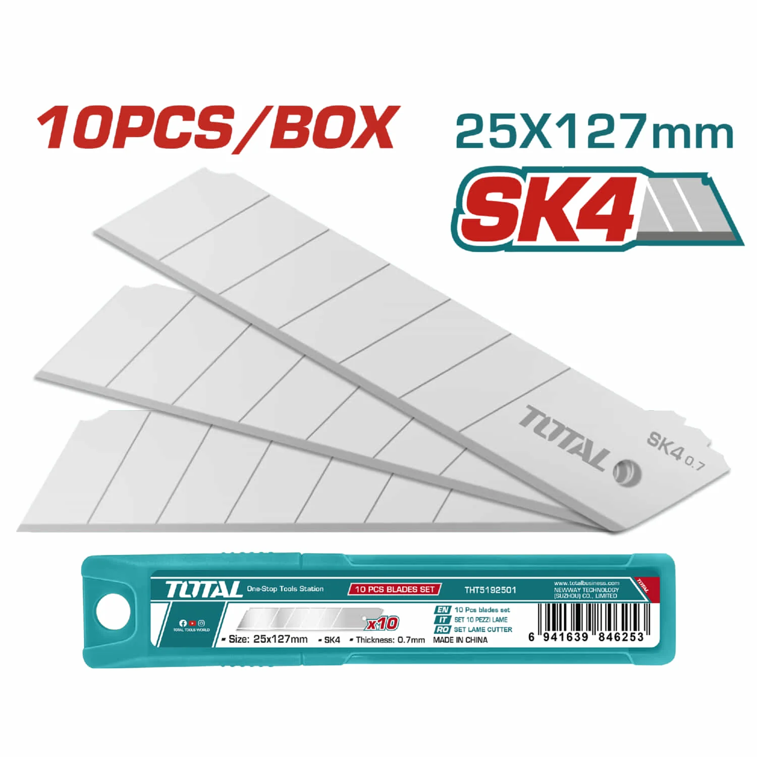 Cuchillas De Repuestos Exacto 10Pzas 25*127MM SK4