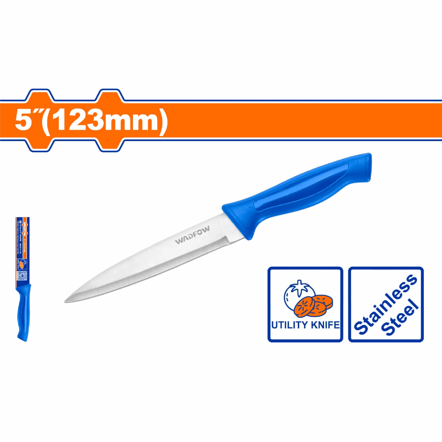 Cuchillo De Cocina Multiusos 5" Acero Inoxidable. Ideal Para Frutas Y Trozos Blandos De Carne.
