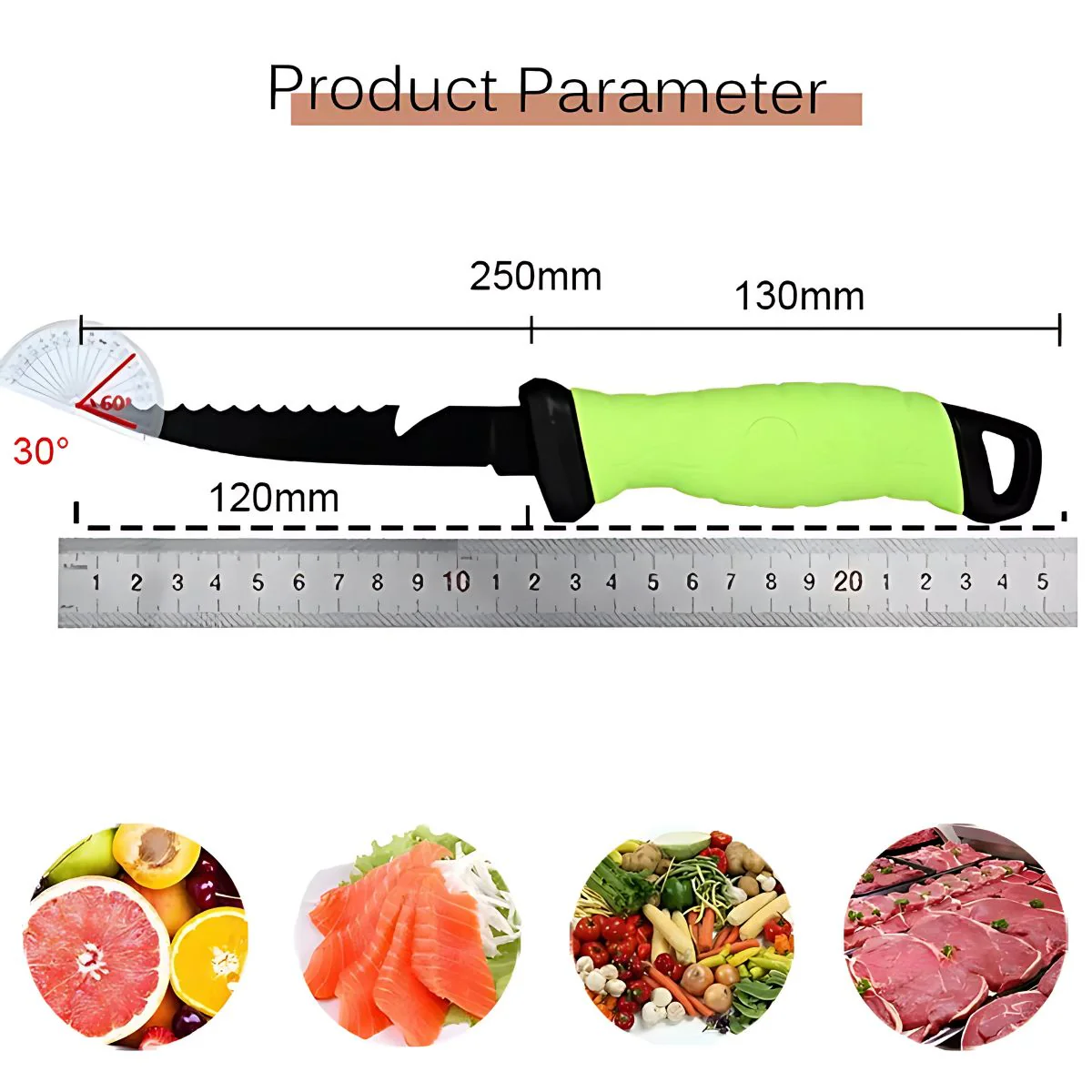 Cuchillo Filetero De Pesca 25Cm. Acero Inoxidable, Hoja Dentada Y Mango Ergonómico. Pescado - Image 3