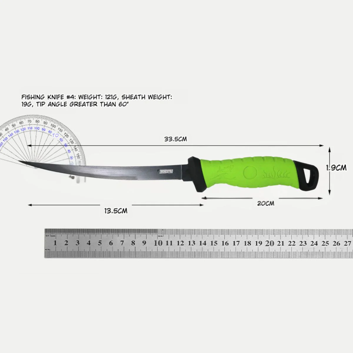 Cuchillo Filetero De Pesca 33.5 Cm. Acero Inoxidable, Hoja Dentada Y Mango Ergonómico. Pescado - Image 2