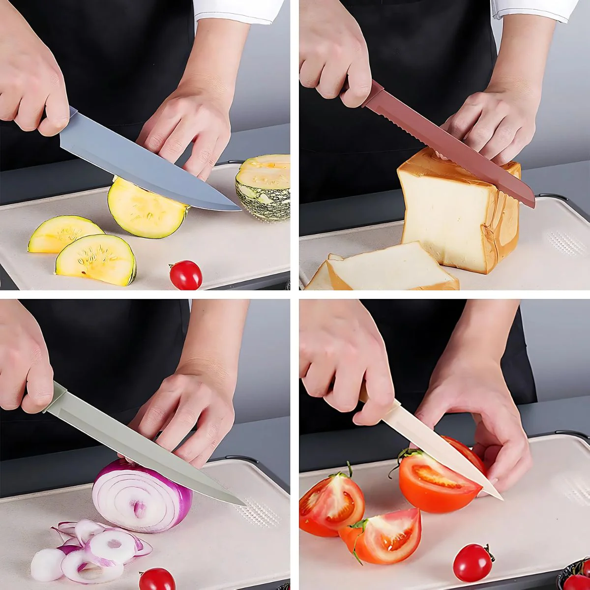 Cuchillos De Cocina. Juego De 6 Piezas. Acero Inoxidable Afilado Y Ergonómico. Set Profesional Con Base Organizadora. - Image 4
