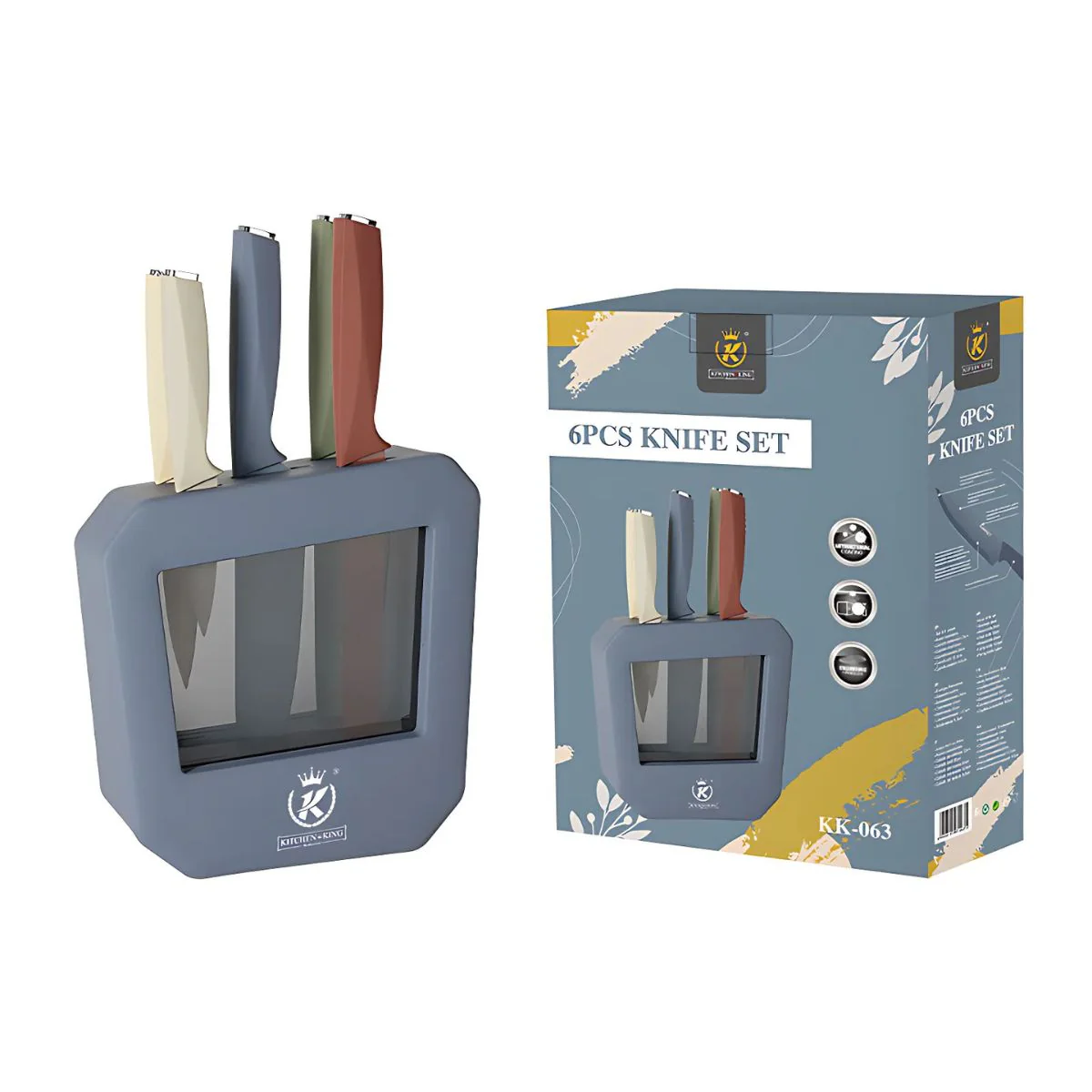 Cuchillos De Cocina. Juego De 6 Piezas. Acero Inoxidable Afilado Y Ergonómico. Set Profesional Con Base Organizadora. - Image 6