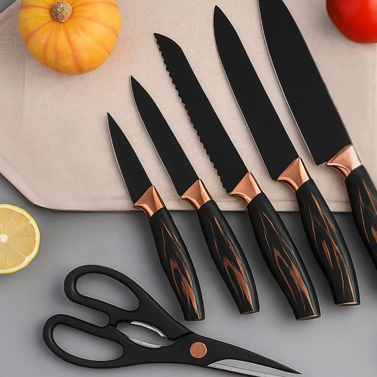 Cuchillos De Cocina Profesionales. Set De 9 Piezas. Juego De Cuchillos Con Tijera, Pelador Y Afilador. - Image 3