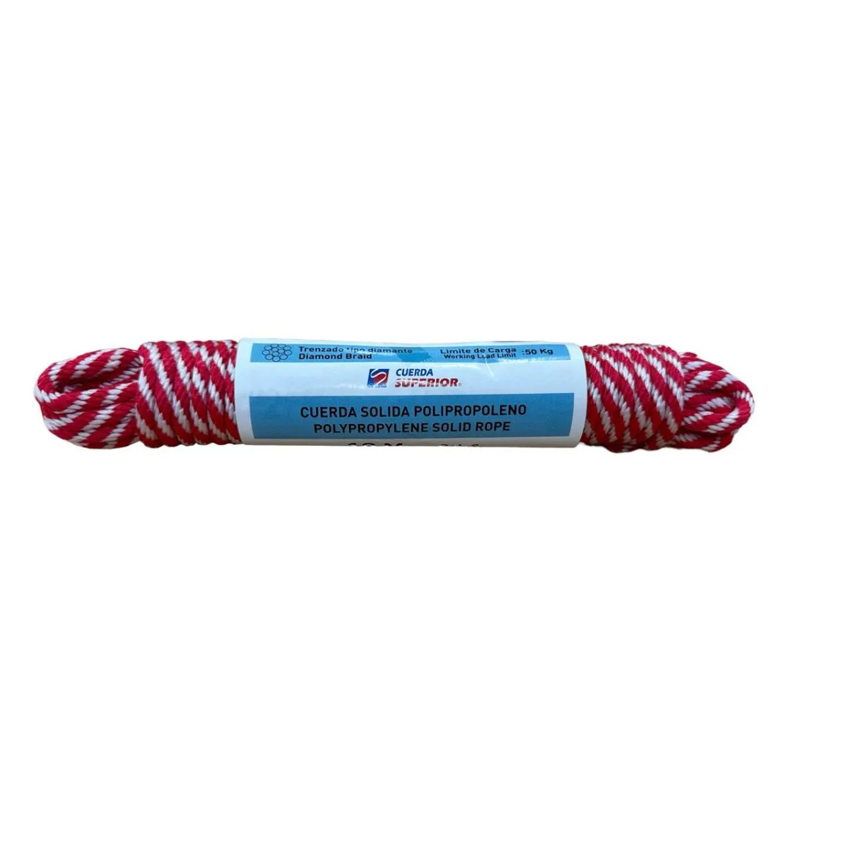 Cuerda Náutica Polipropileno 6Mm X 10M Blanco Rojo. Suave Al Tacto. Soga Mecate