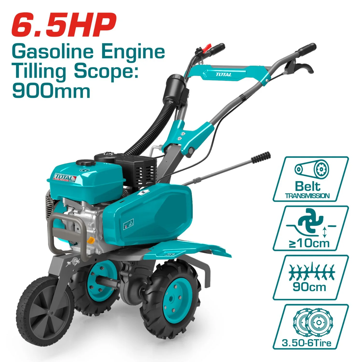 Cultivador Motorizado A Gasolina 6.5 HP 11Nm 2500Rpm Capacidad 0.95L Motocultor Moto Azada - Image 2