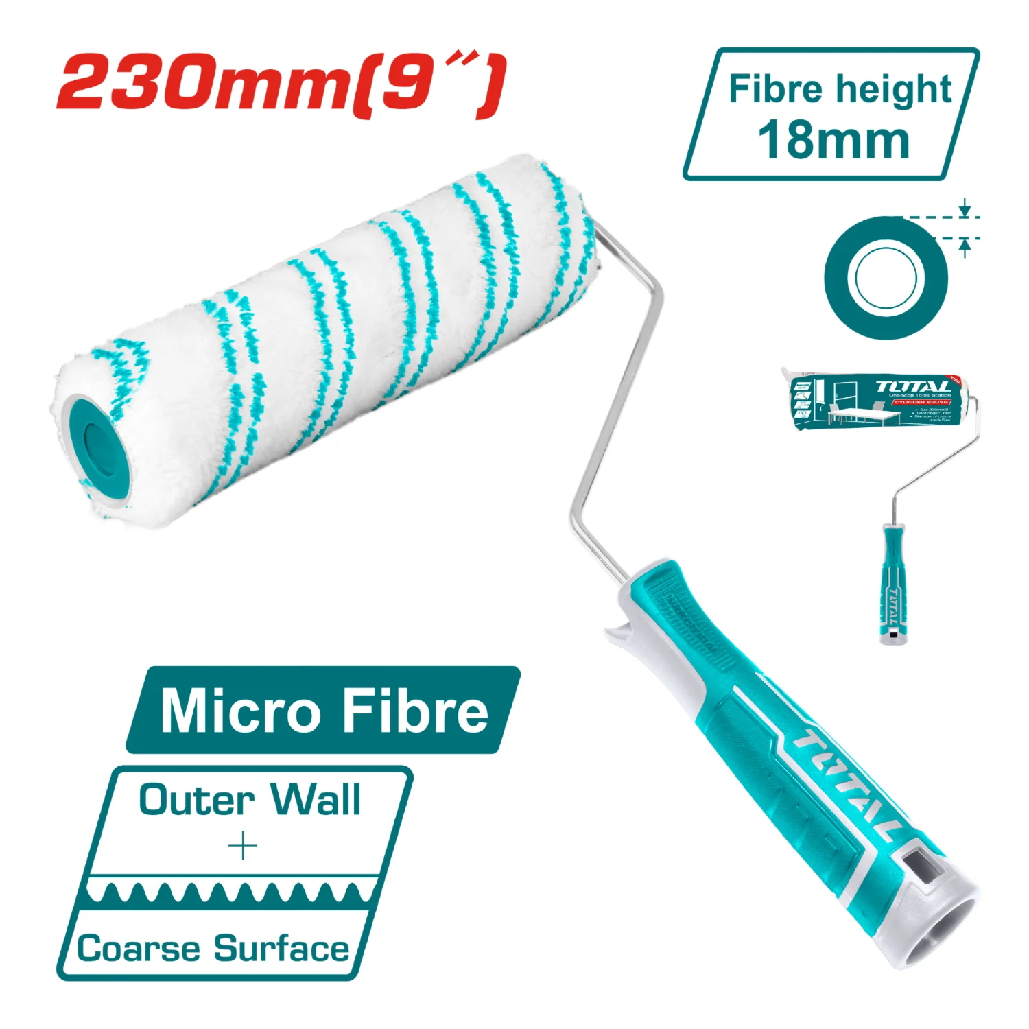 Rodillo De Pintar De Microfibra, Medida 230Mm (9"). Espesor 18Mm. Diámetro 8Mm. - Image 2