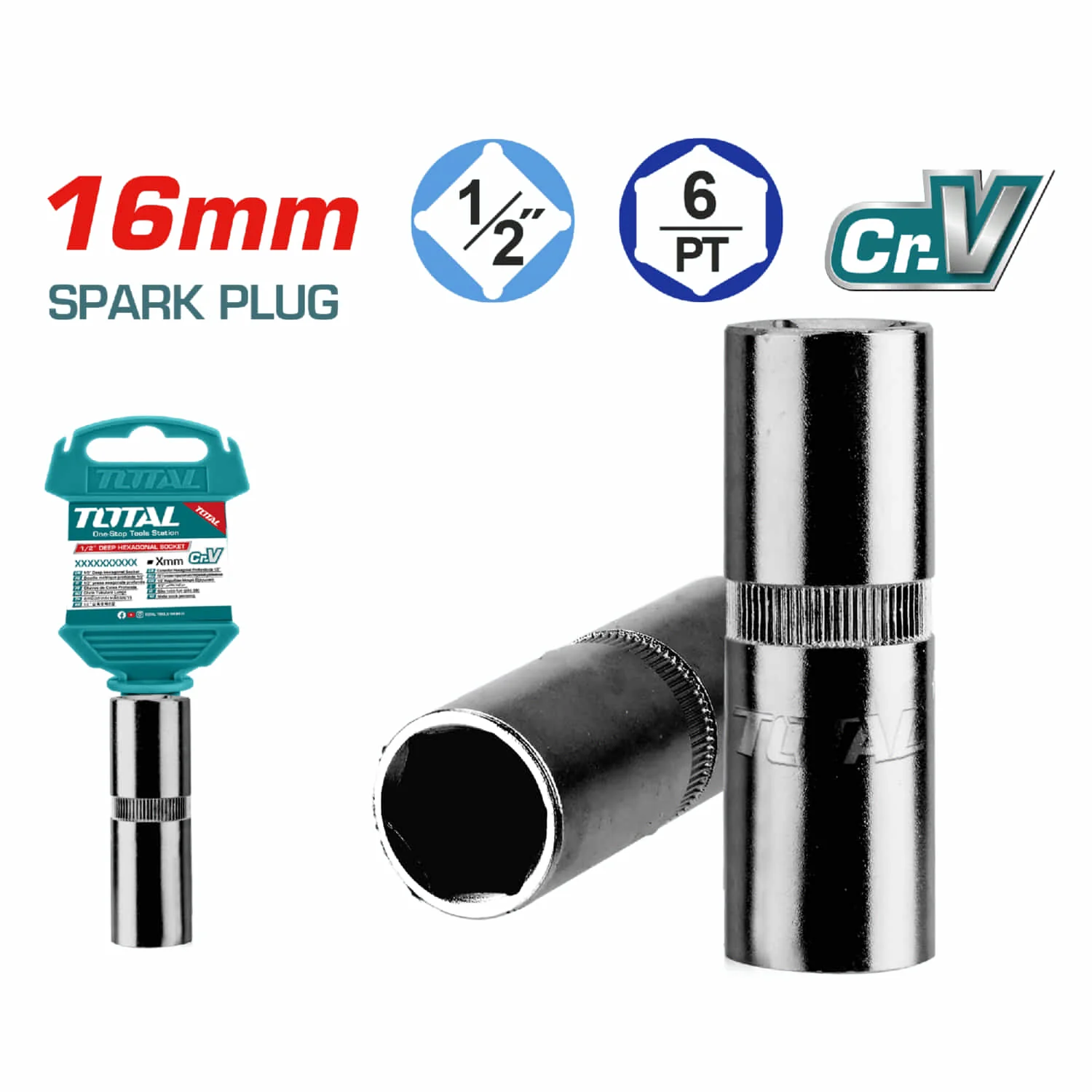 Dados Para Bujía De 1/2". Cr-V (50 BV 30). Cromado De Tratamiento Térmico - Image 2