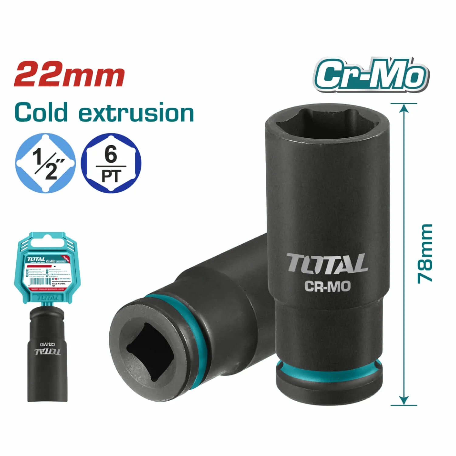 Dados Sockets De Impacto Profundo 1/2". Material Cr-Mo. Largo: 78Mm. - Image 10