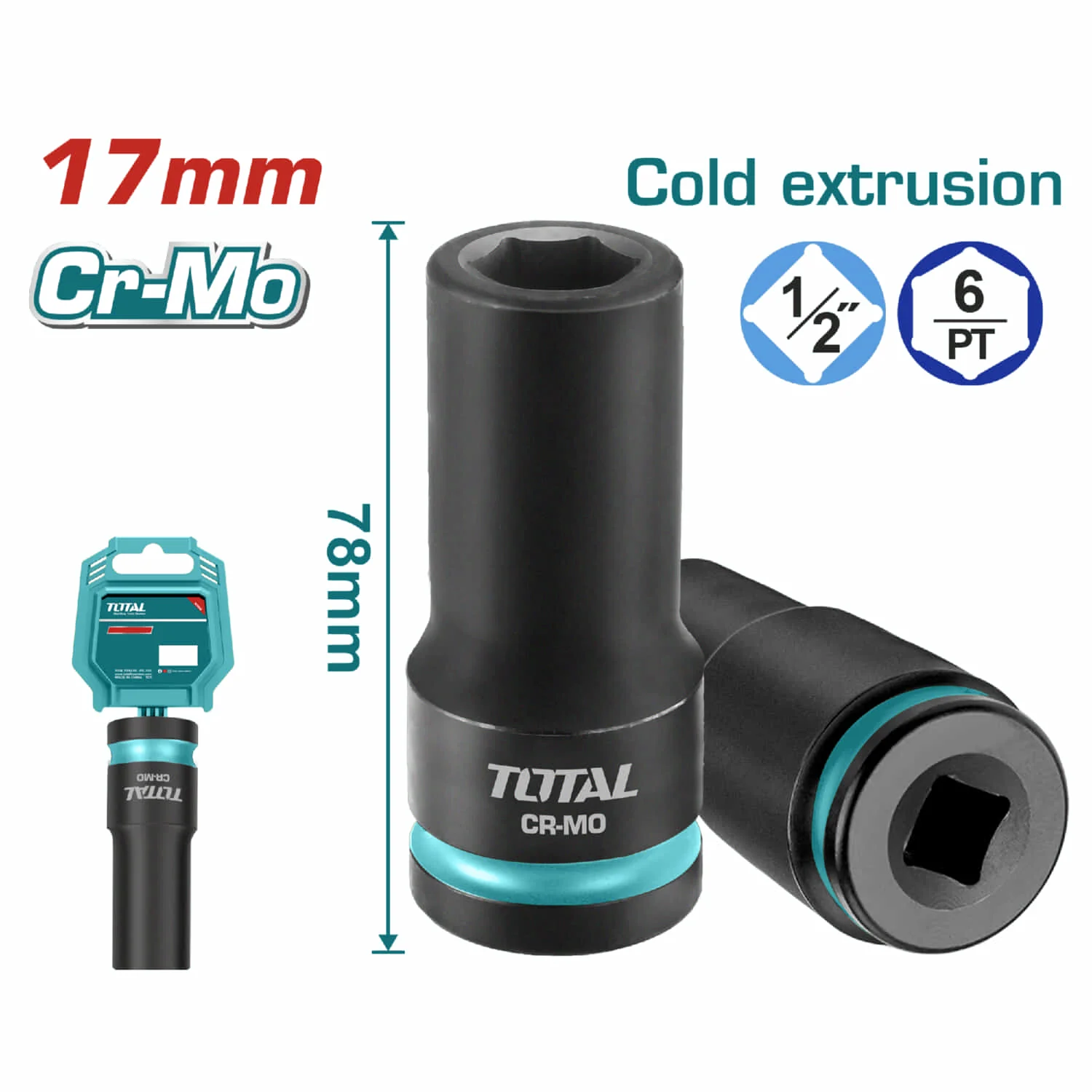 Dados Sockets De Impacto Profundo 1/2". Material Cr-Mo. Largo: 78Mm. - Image 7