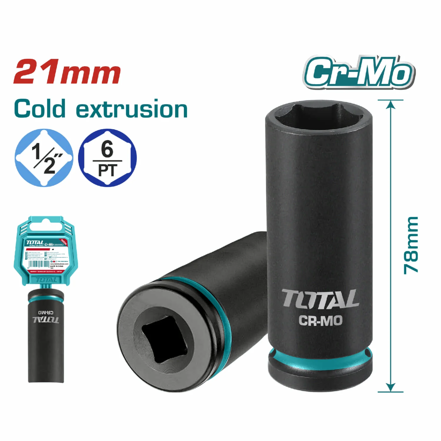 Dados Sockets De Impacto Profundo 1/2". Material Cr-Mo. Largo: 78Mm. - Image 9