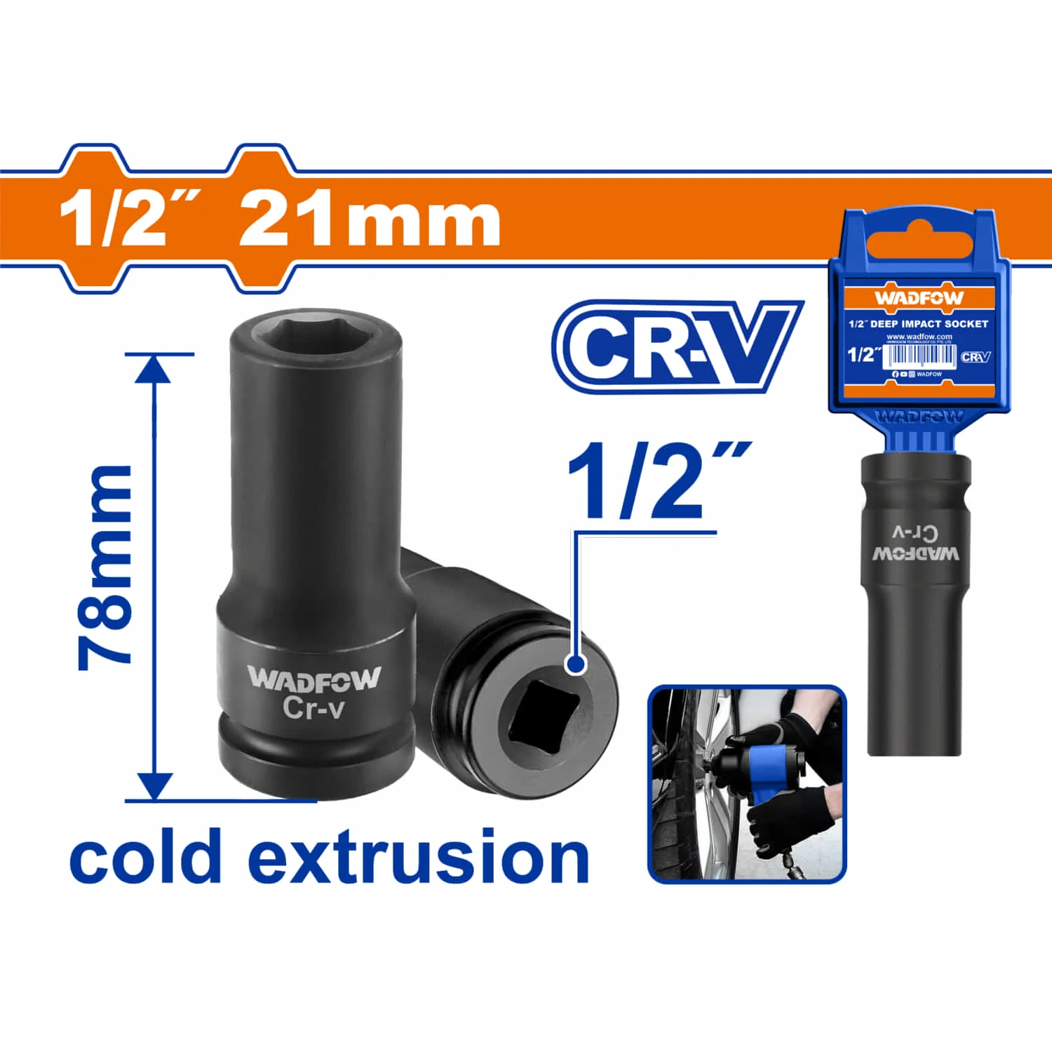 Dados Sockets De Impacto1/2"  Material Cr-V  L: 78 Mm. Extrusión En Frío. Tratamiento Térmico. - Image 10