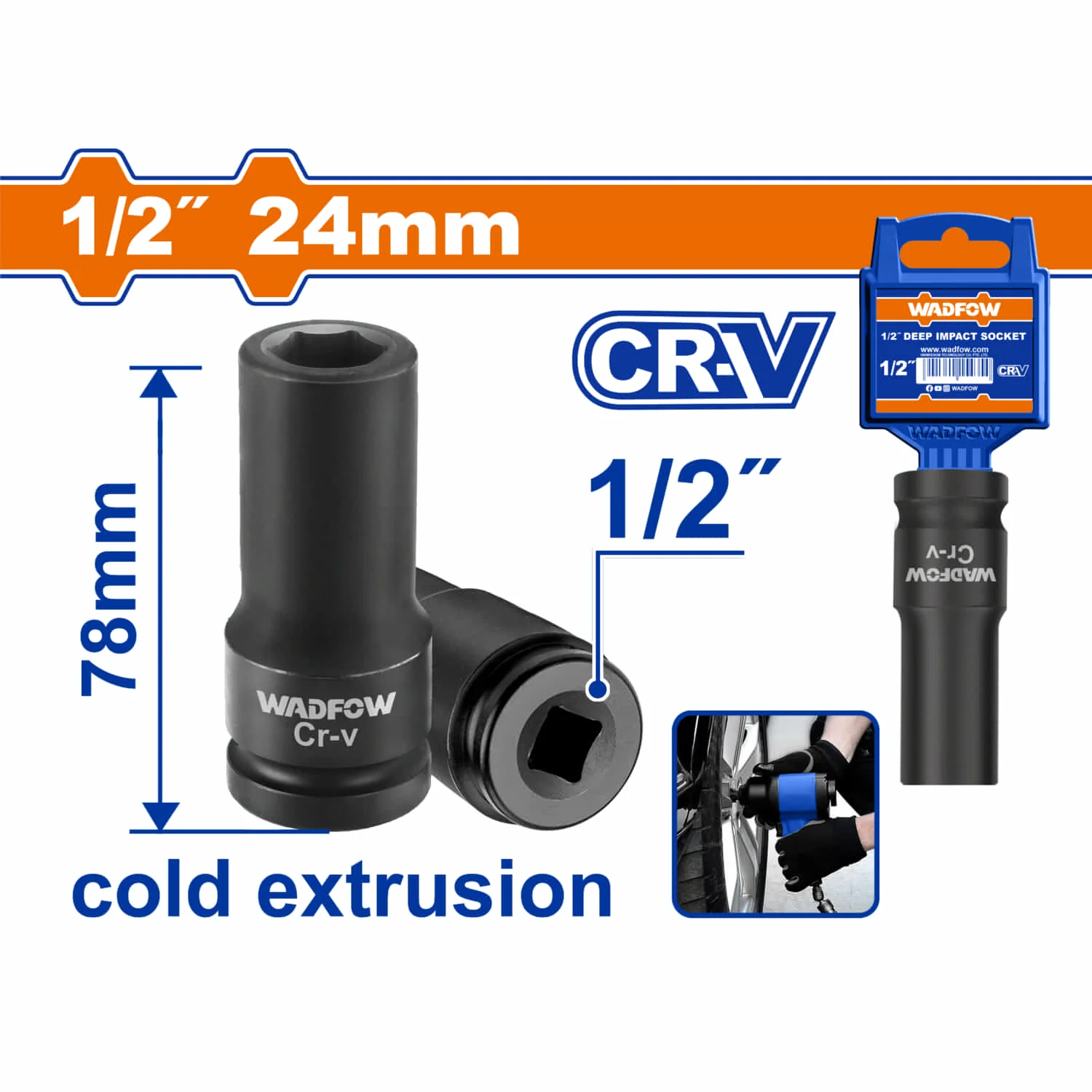 Dados Sockets De Impacto1/2"  Material Cr-V  L: 78 Mm. Extrusión En Frío. Tratamiento Térmico. - Image 12