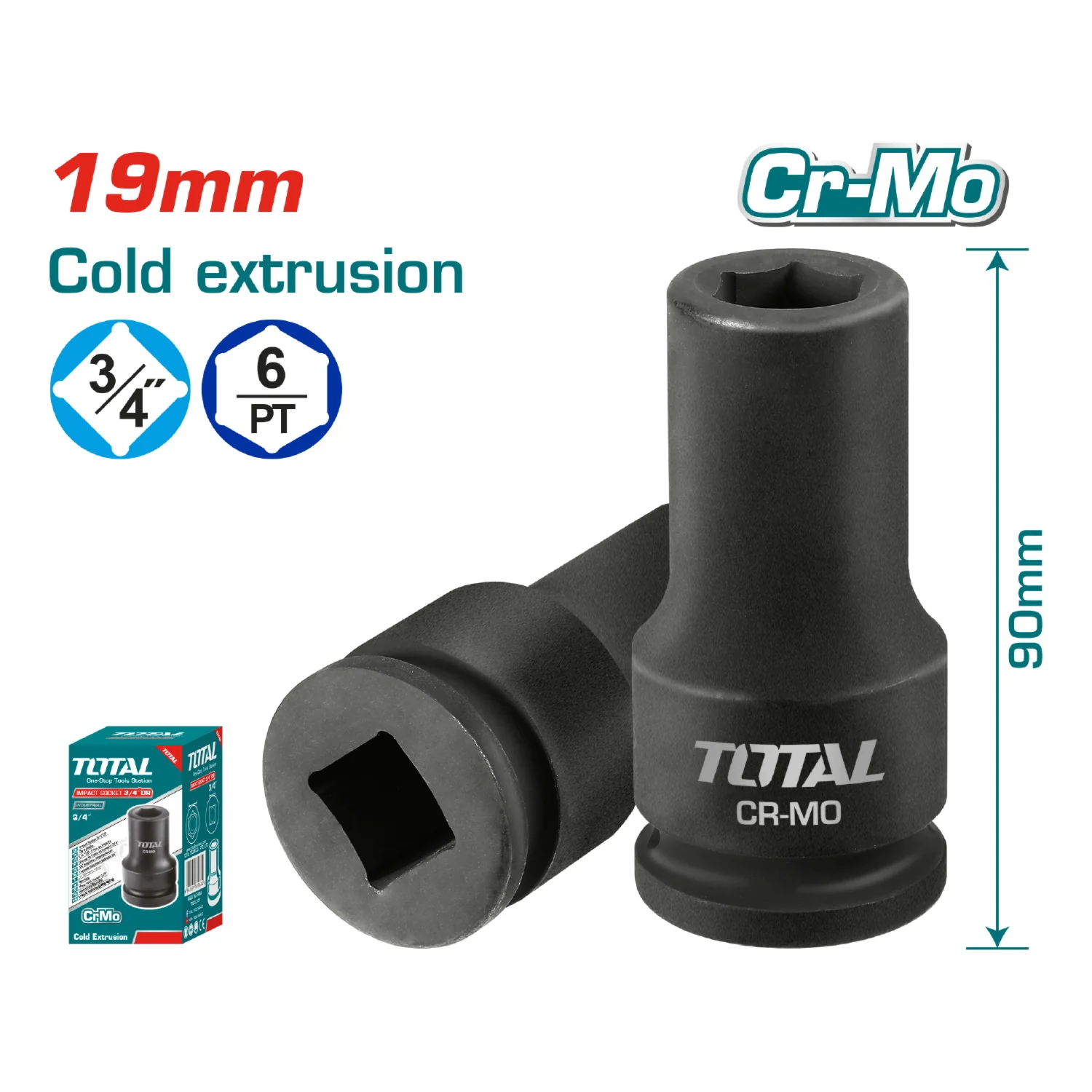 Dados Sockets Impacto 3/4". Material Crmo - Image 2