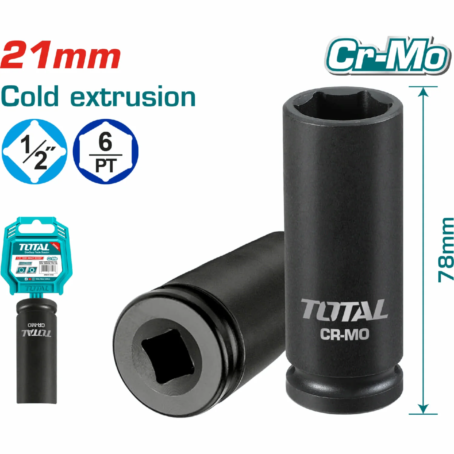 Dados Sockets Impacto1/2" 78Mm. Material Crmo. Extrusión En Frío. - Image 10