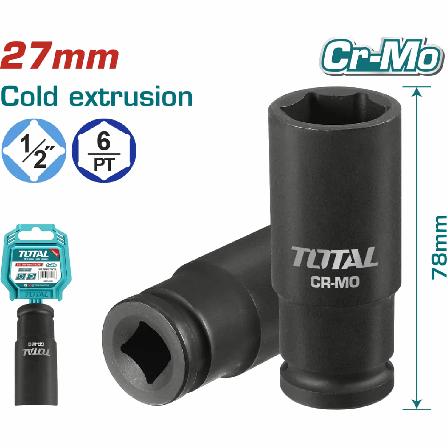 Dados Sockets Impacto1/2" 78Mm. Material Crmo. Extrusión En Frío. - Image 13