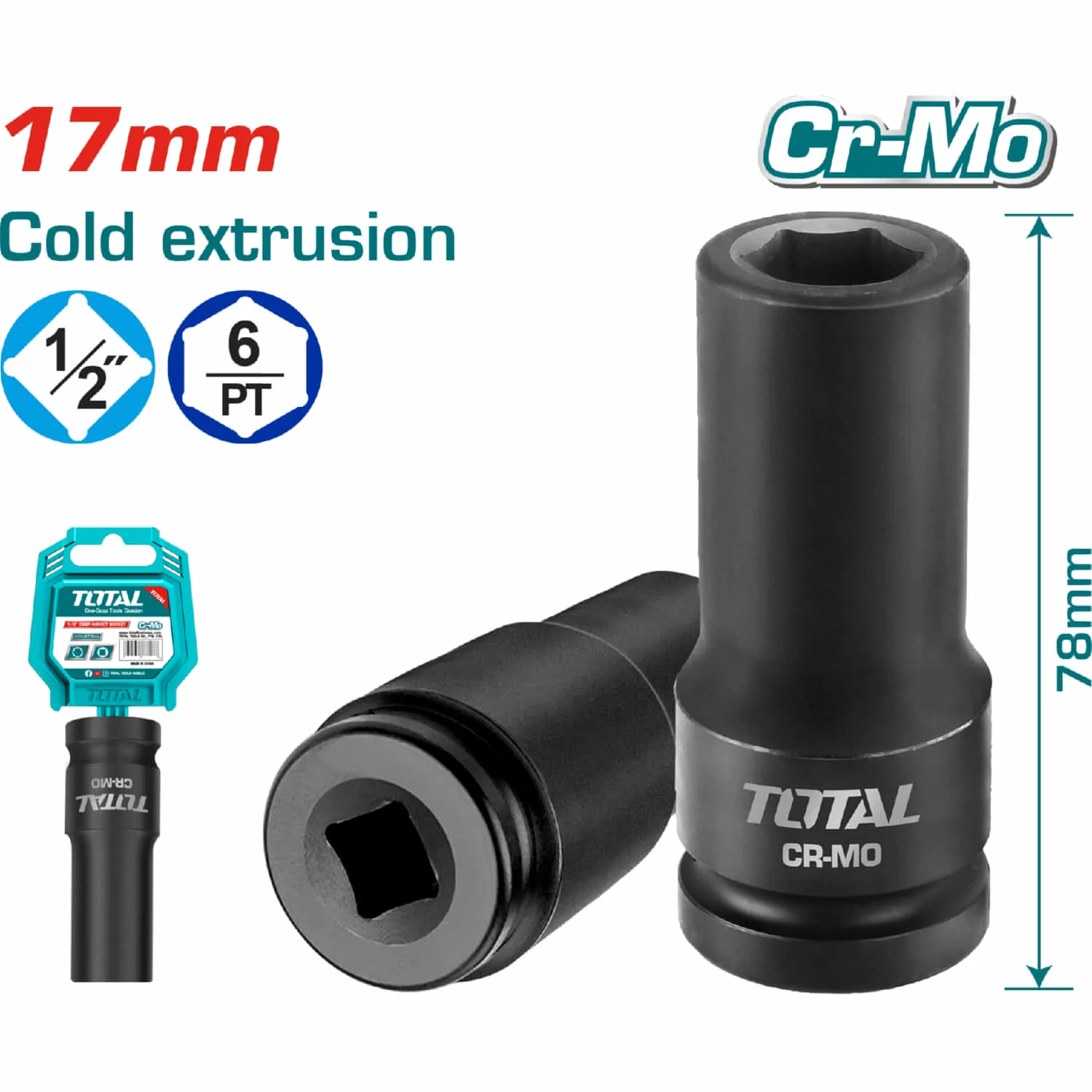 Dados Sockets Impacto1/2" 78Mm. Material Crmo. Extrusión En Frío. - Image 8