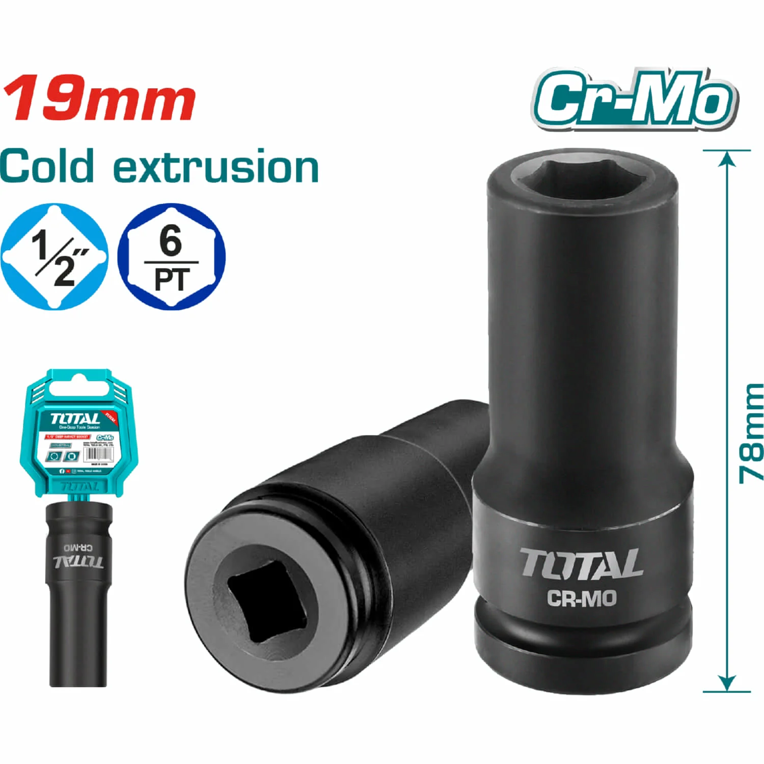Dados Sockets Impacto1/2" 78Mm. Material Crmo. Extrusión En Frío. - Image 9