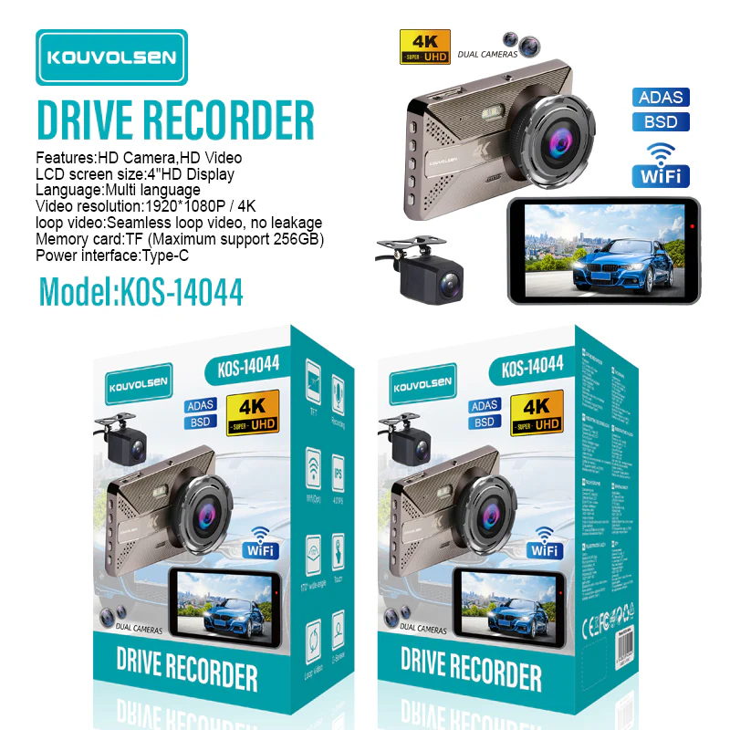 Dash Cam 4K Para Autos 1080P Y Wifi. Grabación Frontal Y Posterior Con ADAS Y Alerta De Punto Ciego. Cámara Vehicular Con Visión Nocturna. - Image 2