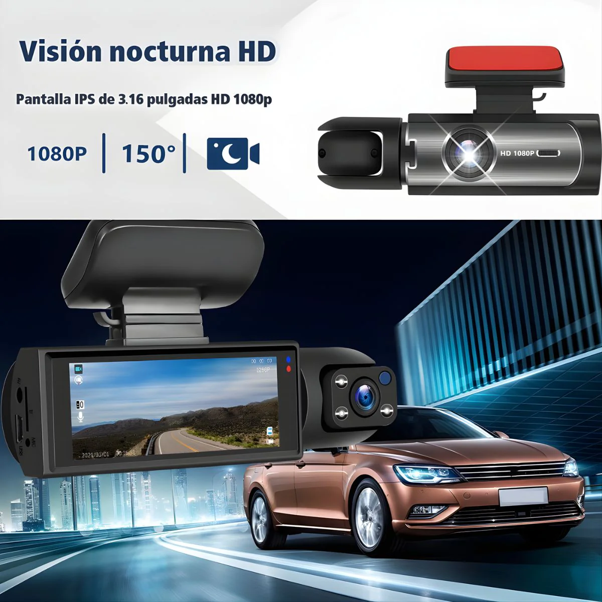 Dash Cam Cámara Doble Para Autos 1080P Con Wifi. Grabación Frontal Y Trasera. Dashcam Con Visión Nocturna HD Para Carros. Wifi + 32G - Image 3