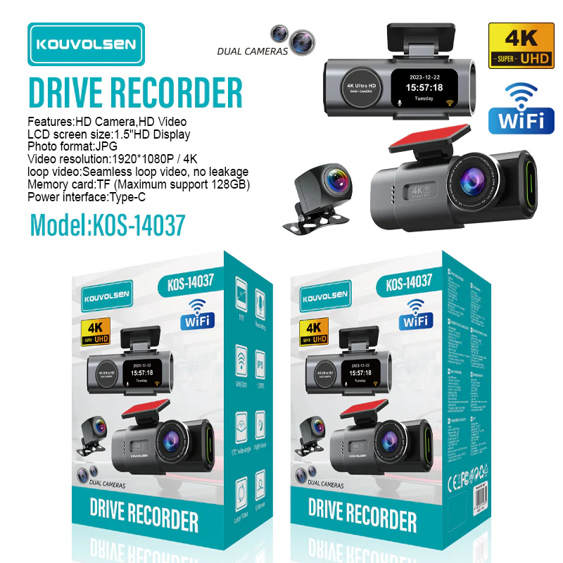 Dash Cam Cámara Doble Para Autos 4K + 1080P Con Wifi. Grabación Frontal Ultra HD Y Trasera Full HD. Dashcam Con Visión Nocturna Y App Móvil. - Image 2