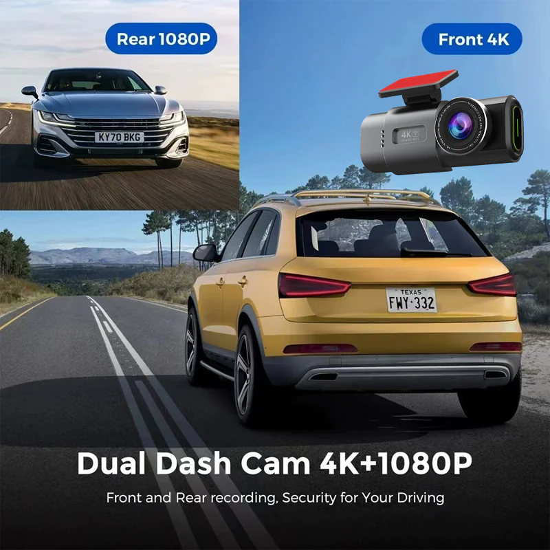 Dash Cam Cámara Doble Para Autos 4K + 1080P Con Wifi. Grabación Frontal Ultra HD Y Trasera Full HD. Dashcam Con Visión Nocturna Y App Móvil. - Image 3