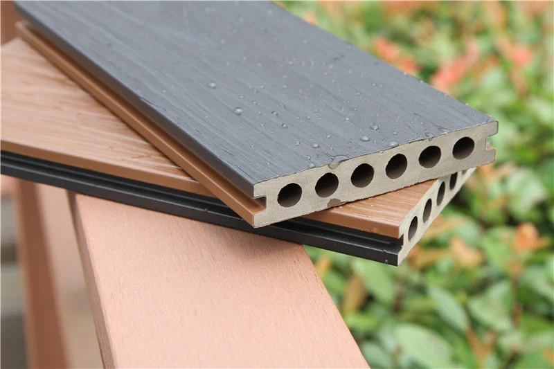 Deck WPC Piso Exteriores Dual Color Gris Plata / Teca  23 X140x2900mm - Image 2