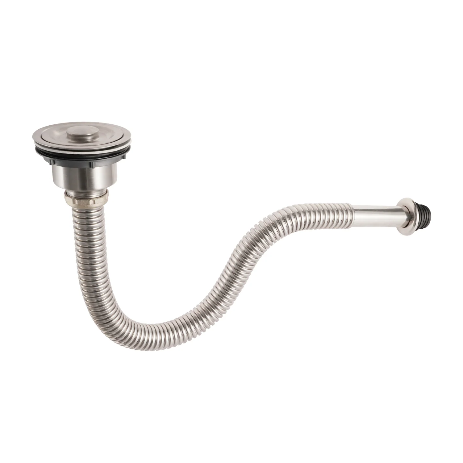 Desagüe Para Fregador 1-1/2". Tubo Flexible De Drenaje En Acero Inoxidable 80 Cm Con Colador. - Image 2