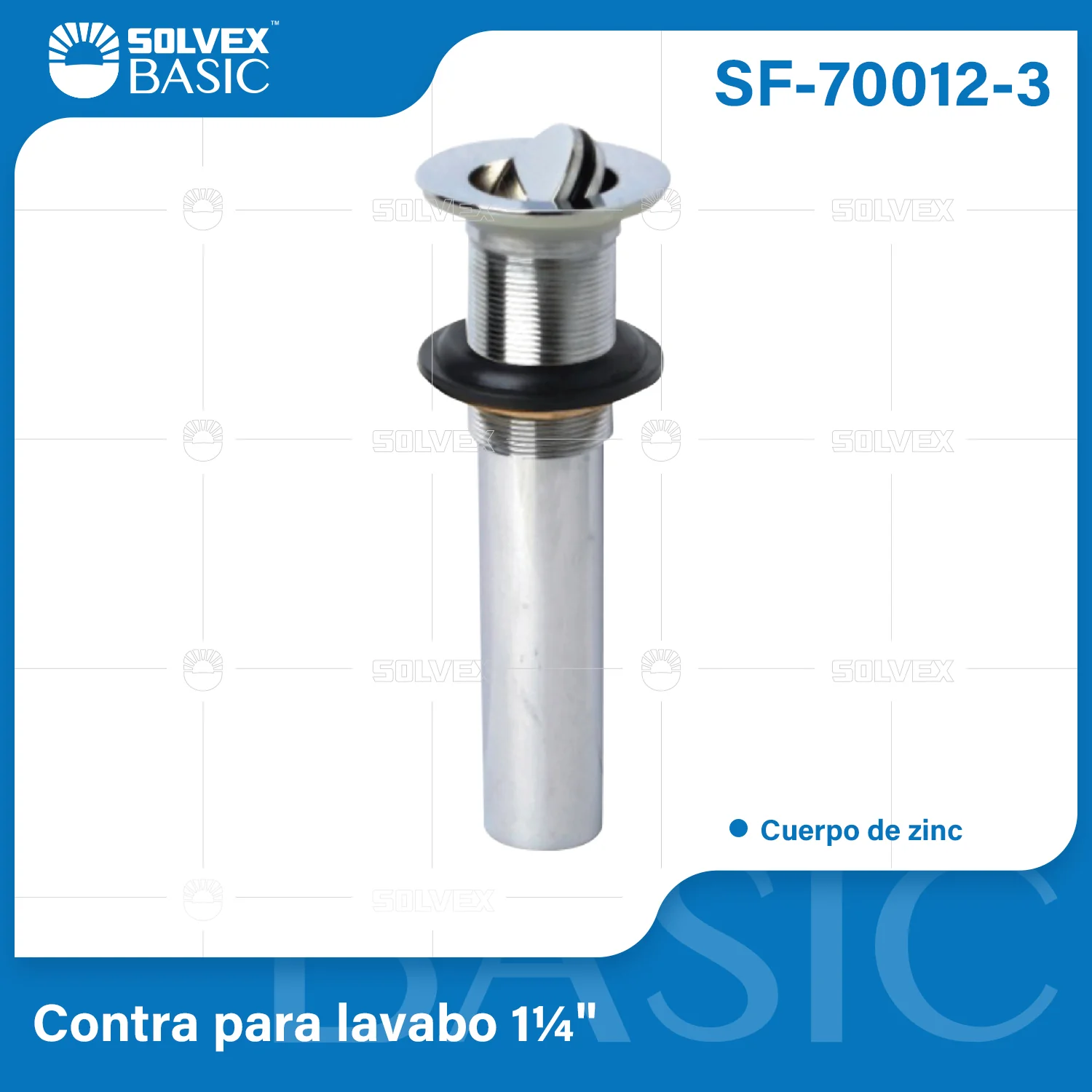 Desagüe Para Lavamanos 1 1/4". Drenaje Con Tapón Giratorio Cromado Sin Rebosadero.