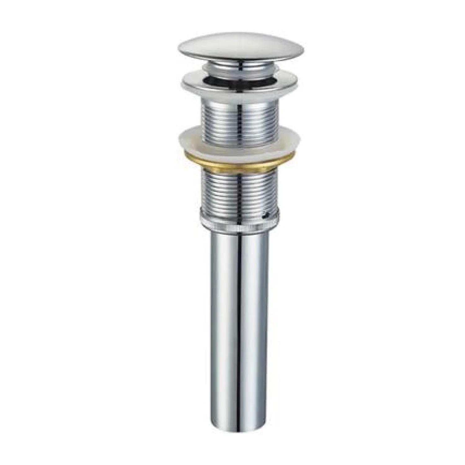 Desagüe Para Lavamanos 1 1/4". Drenaje Con Tapón Push Cromado Sin Rebosadero. - Image 2