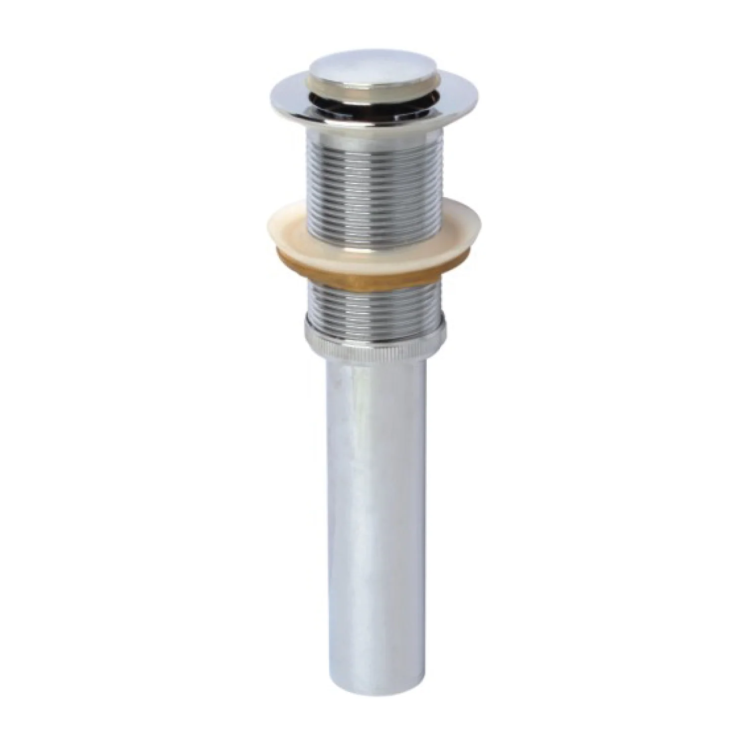 Desagüe Push 1 1/4" Para Lavamanos. Drenaje Con Tapón Automático Sin Rebosadero Cromado. - Image 2