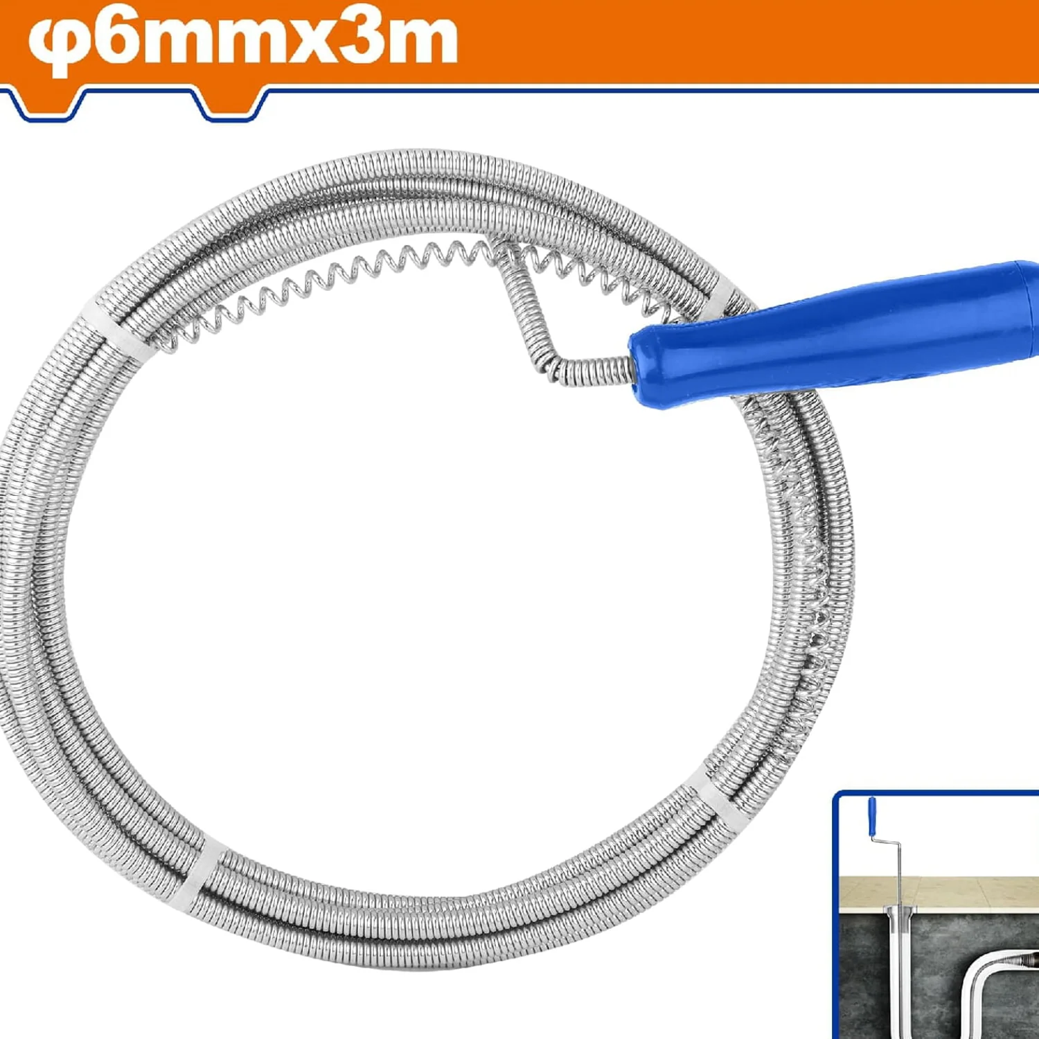 Destapador De Cañería Tubo Flexible 6Mmx3m. Acero Flexible. Para Eliminar Desechos En Cañería. Destapacaños - Image 2
