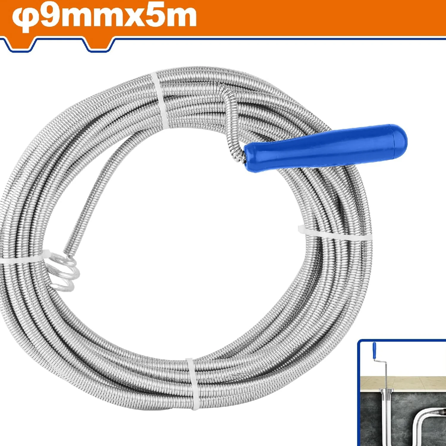 Destapador De Cañería Tubo Flexible 9Mmx5m. Acero Flexible. Para Eliminar Desechos En Cañería. Destapacaños - Image 2