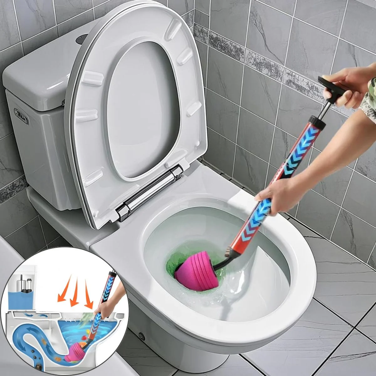 Destapador De Inodoros De Alta Presión. Destapacaños De Succión Potente Para Baño, Cocina Y Drenajes. Destapa Cañerias