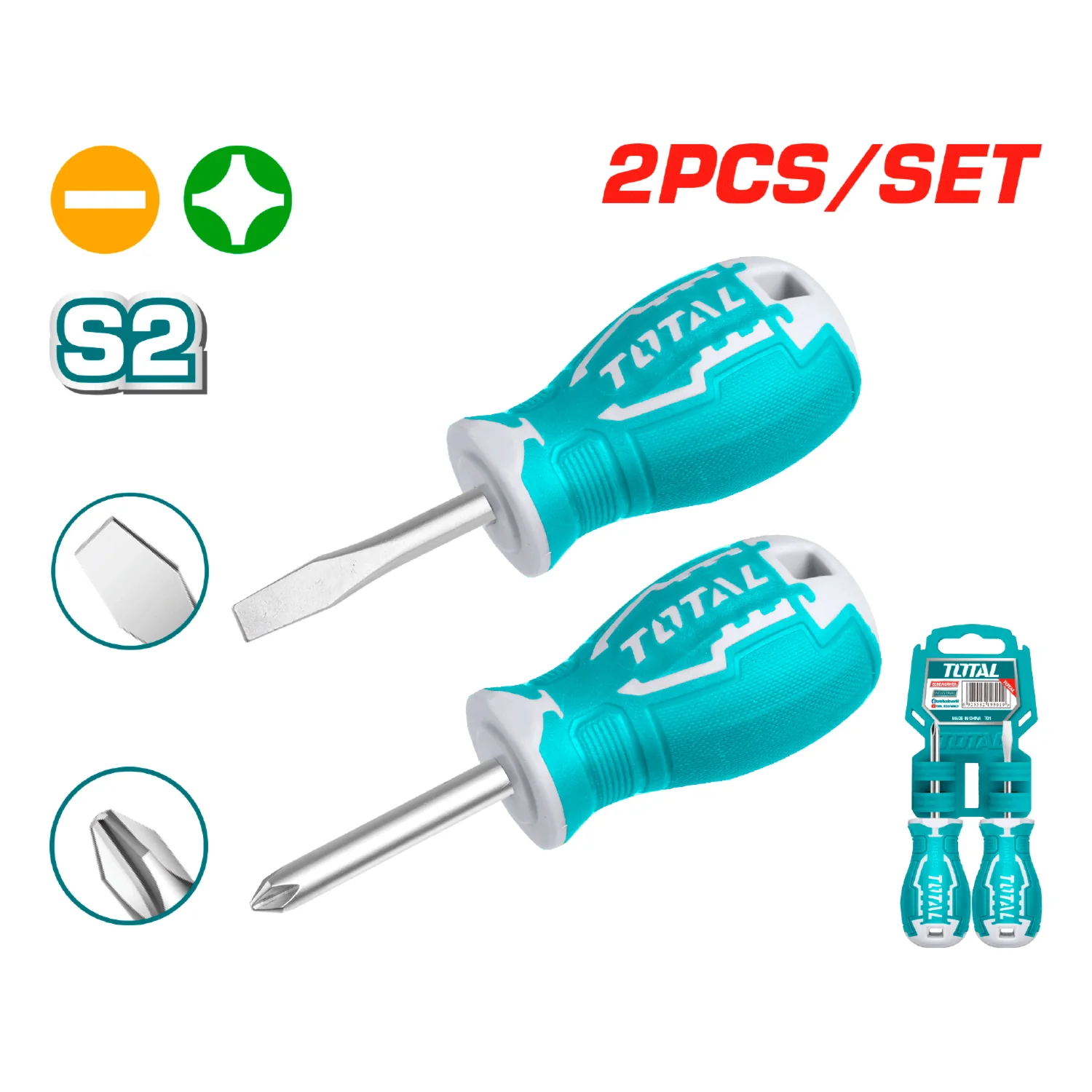 Destornilladores Cortos 2Pcs 38Mm Paleta 6.5Mm Y Estrella Phillips PH2 - Image 2