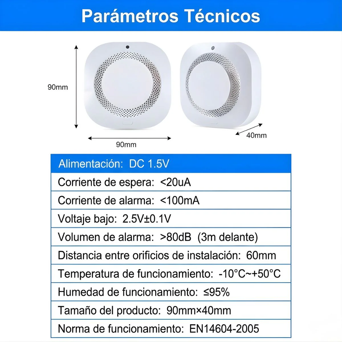 Detector De Humo APP Smart Wifi 80Db  Compatible Con App Tuya No Incluye Baterías. Alarma Contra Incendios - Image 6