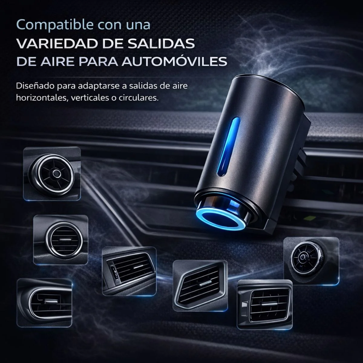 Difusor Aromatizador Para Auto Con Spray Inteligente. Ambientador De Aire Recargable USB-C, Cuerpo Metálico, 3 Niveles De Fragancia. (Incluye 3 Aceites Esenciales Shangri -La) - Image 5