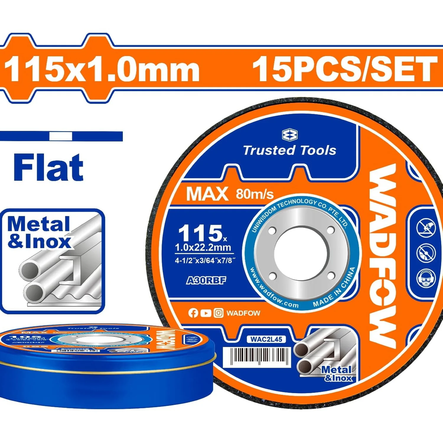 Disco Corte De Metal Y Acero Inoxidable 115X1.0Mm. Plano. Set De 15 Piezas. - Image 2