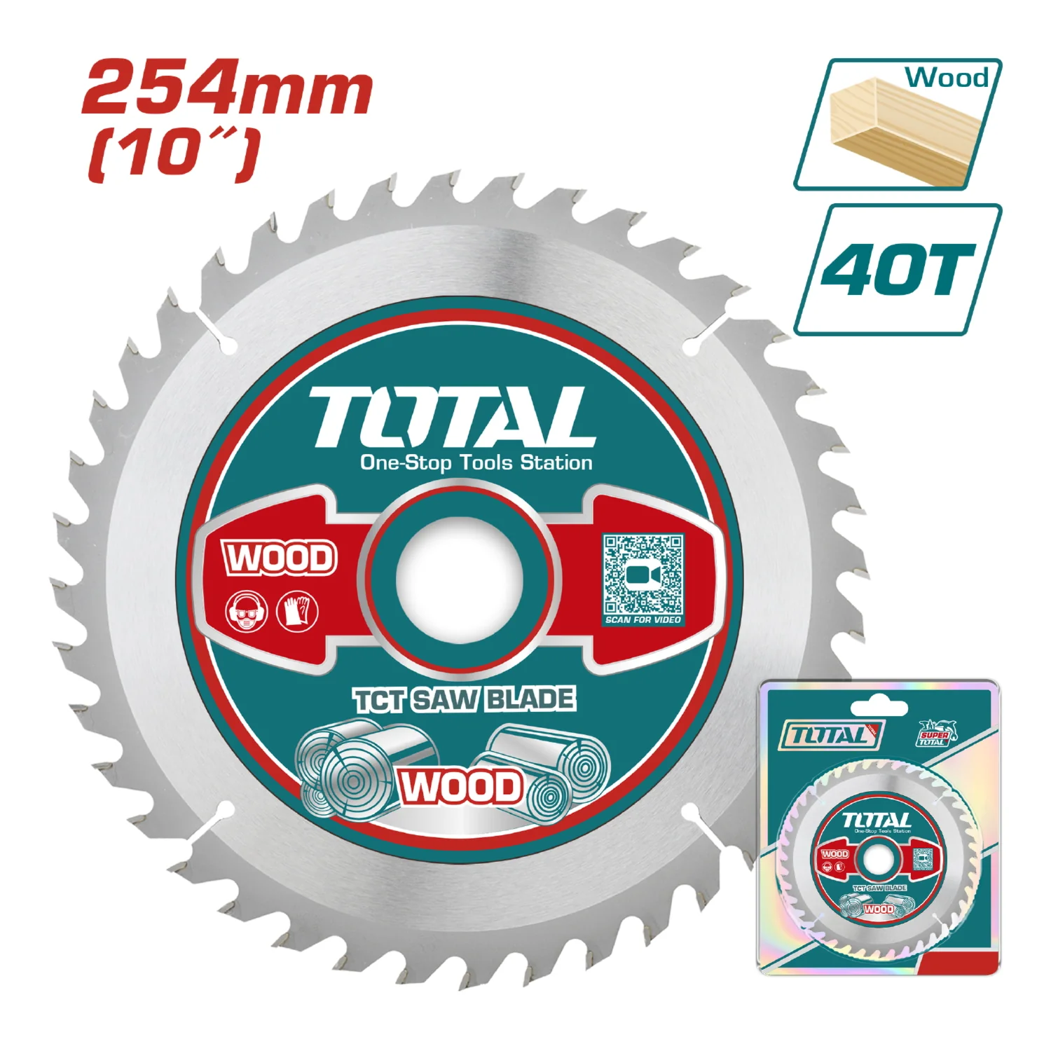 Disco Corte Madera 254Mm(10") 40T,Mandril:30Mm 16Mm Y 25.4Mm Anillo - Image 2