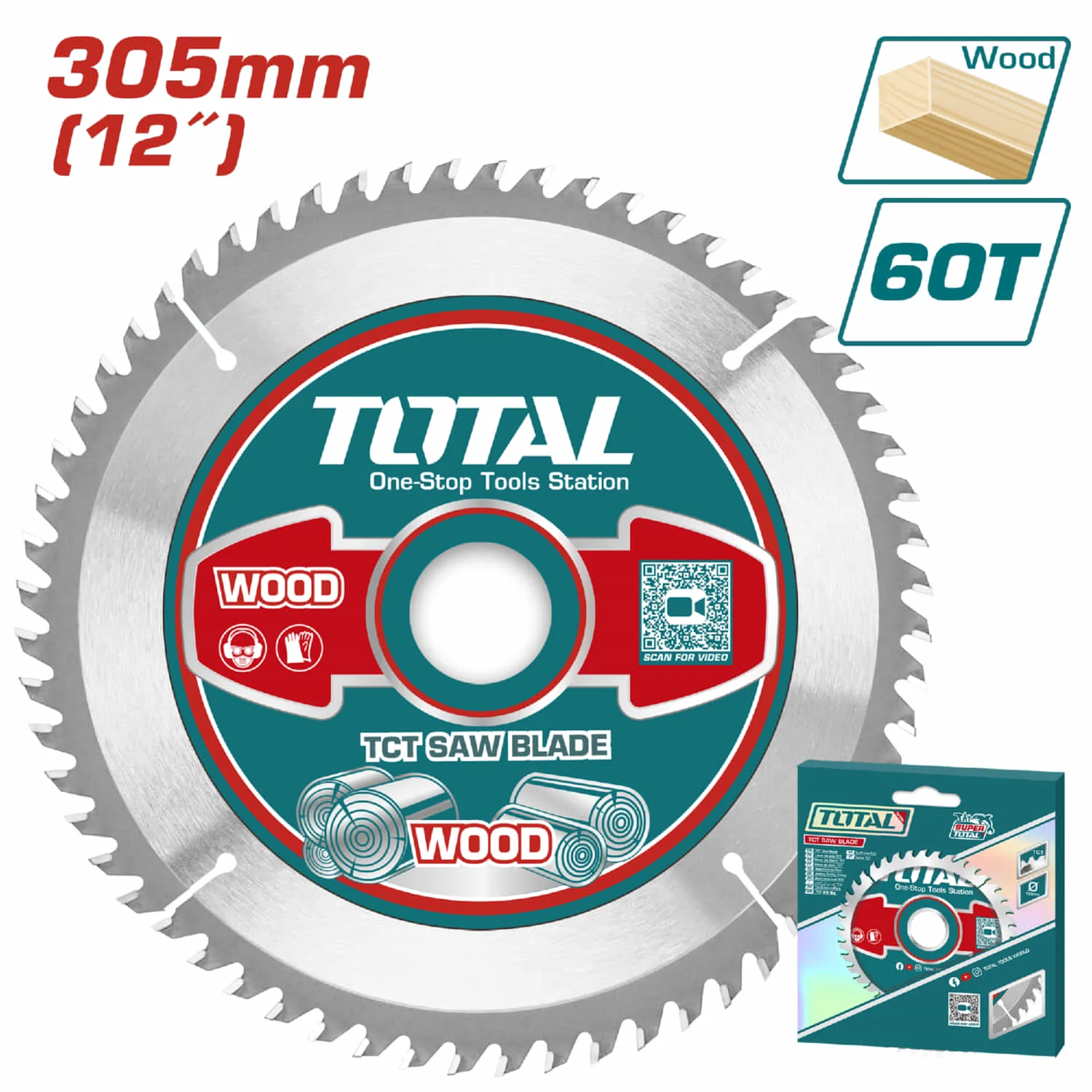 Disco Corte Madera 305Mm(12")  60T,Arbor:30Mm 16Mm And 25.4Mm Ring