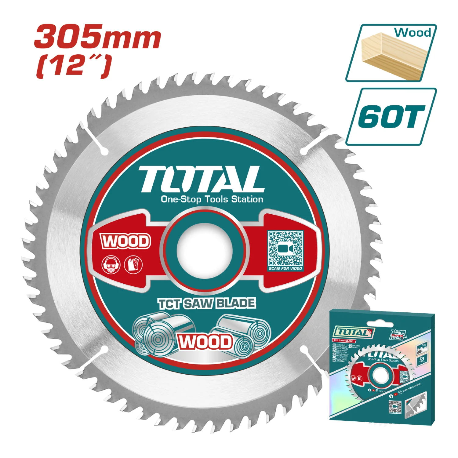 Disco Corte Madera 305Mm(12")  60T,Arbor:30Mm 16Mm And 25.4Mm Ring - Image 2
