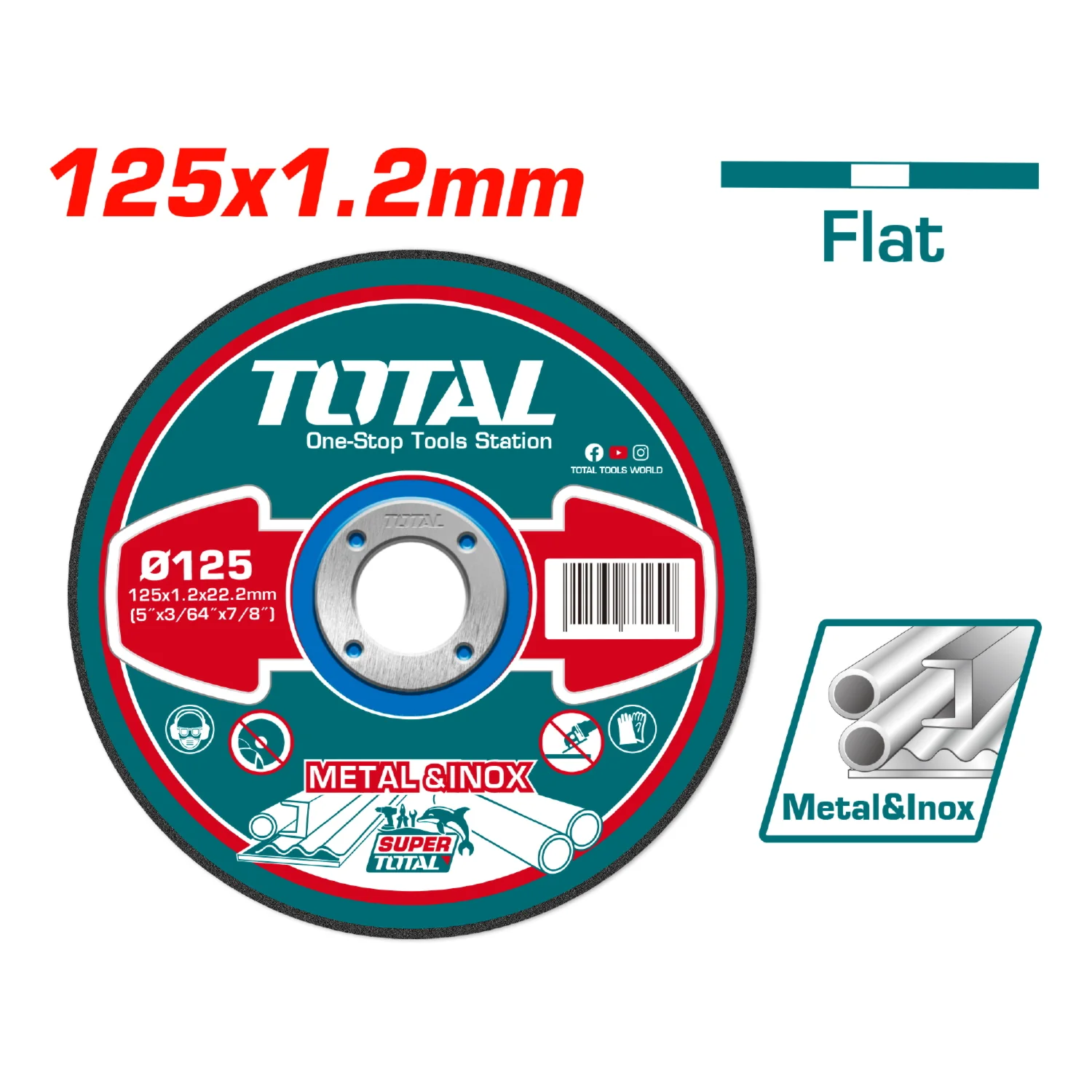 Disco De Corte Para Metal Abrasivo. Medida:  125 Mm (5") X 1.2 Mm (3/64") X 22.2 Mm (7/8"). - Image 2